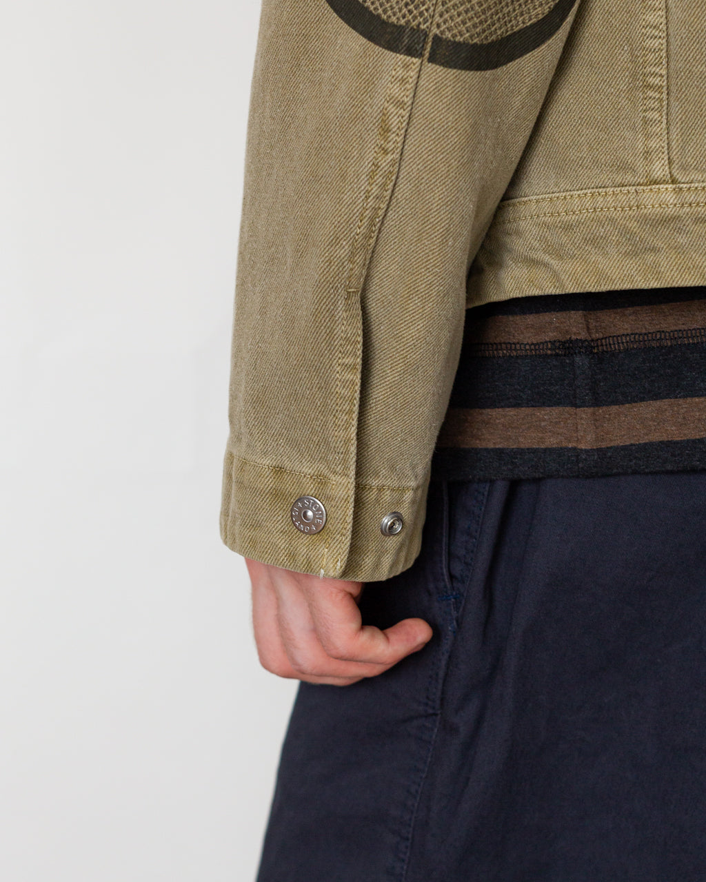 Mineral Dyed Cotton Gabardine Jacket  - Military Green V005G