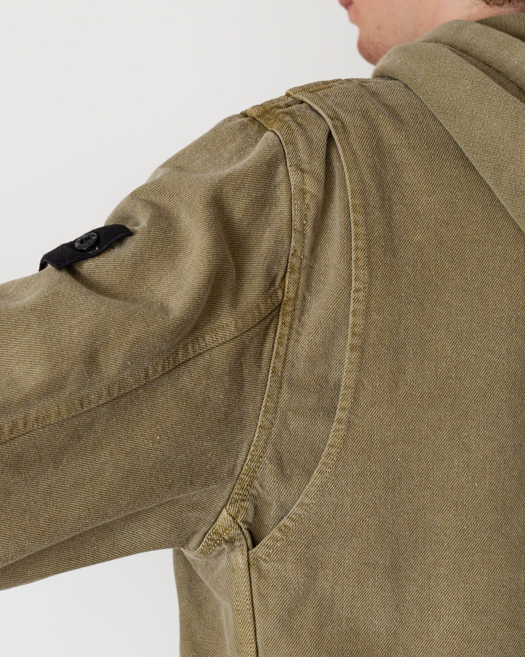 Mineral Dyed Cotton Gabardine Jacket  - Military Green V005G
