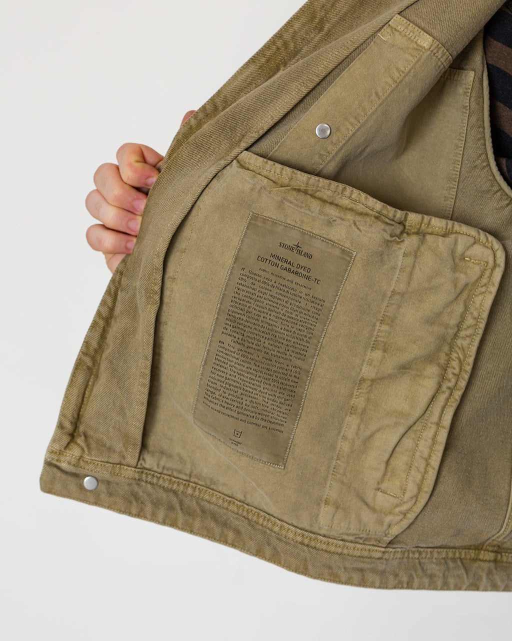 Mineral Dyed Cotton Gabardine Jacket  - Military Green V005G
