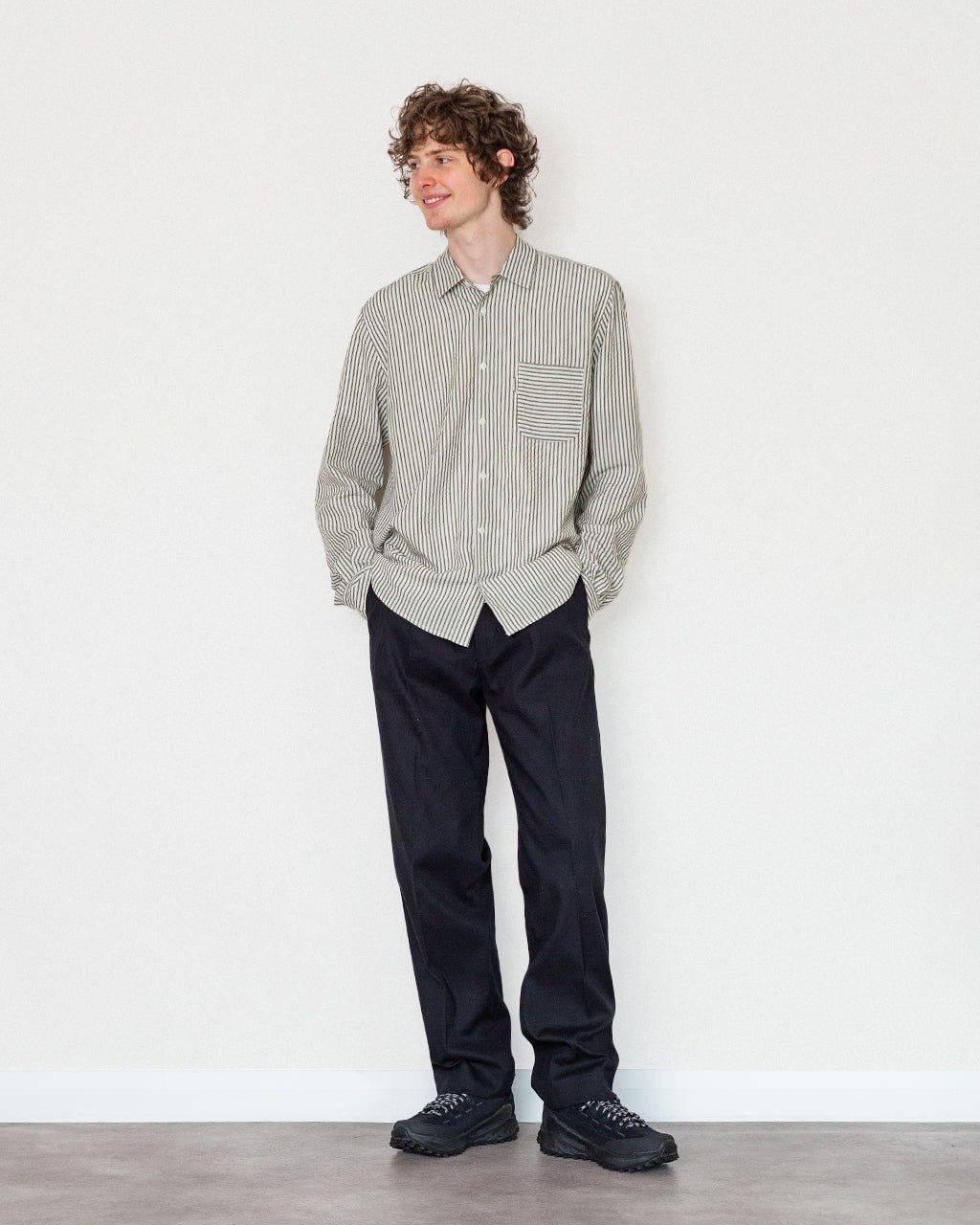 Curtis Shirt - Green White Stripe