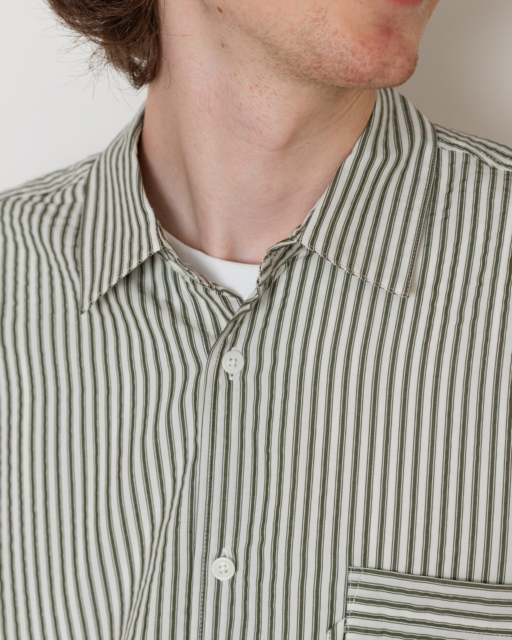 Curtis Shirt - Green White Stripe