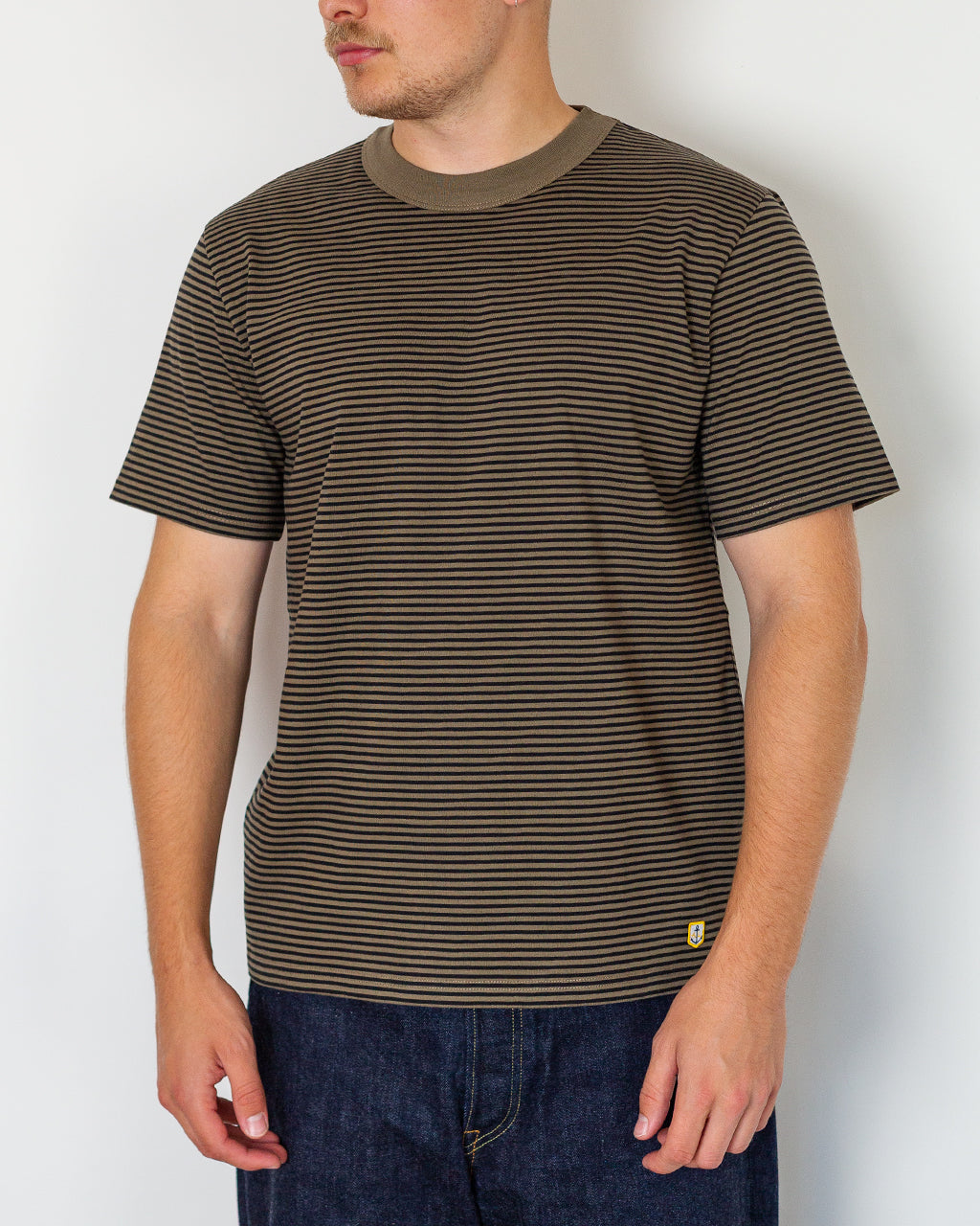 Stripe Heritage T-Shirt - Olive/Noir