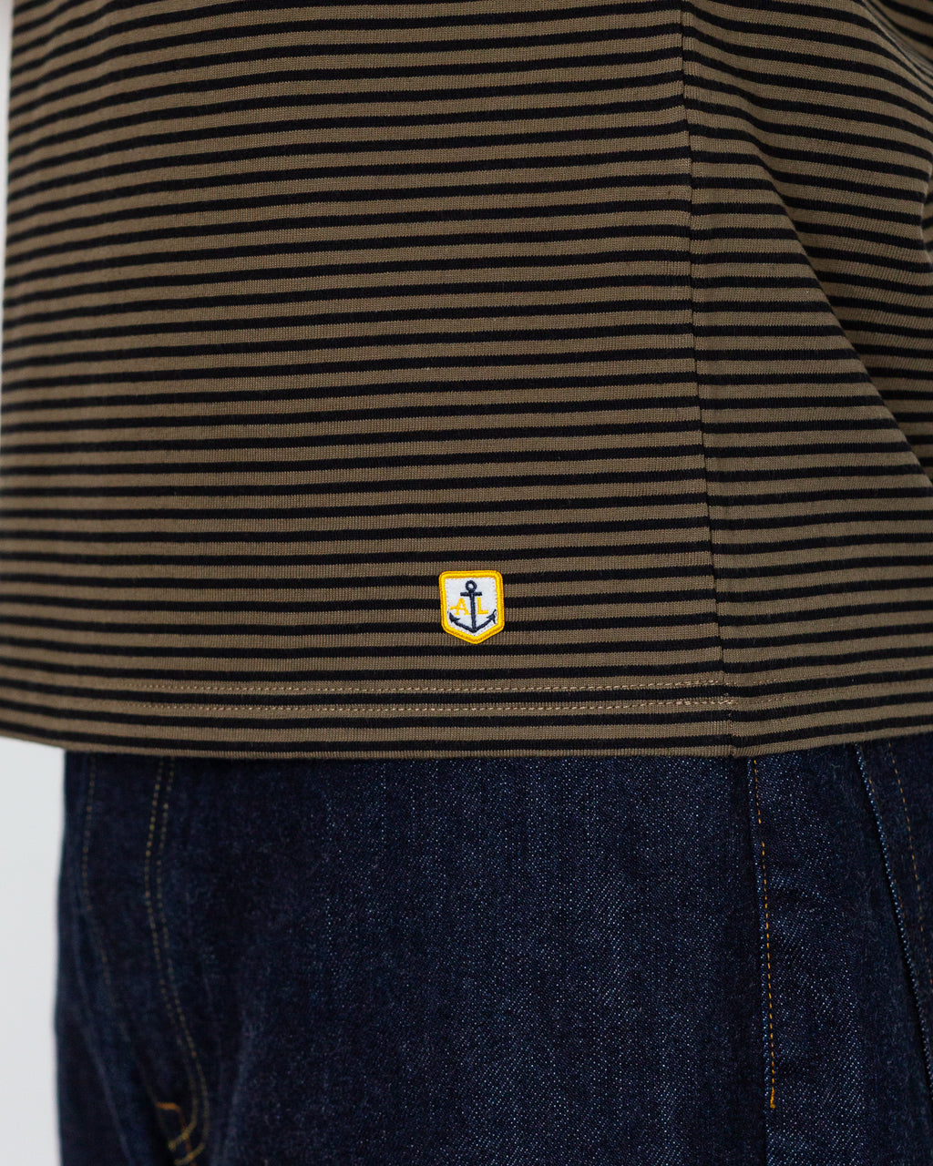 Stripe Heritage T-Shirt - Olive/Noir