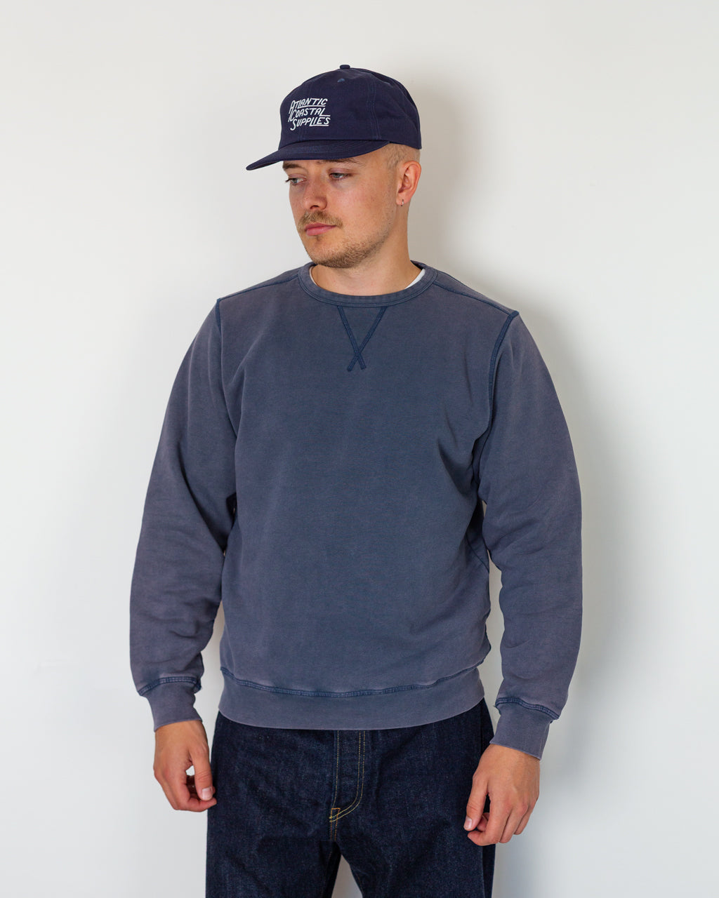 Logo Crewneck Sweat - Washed Navy