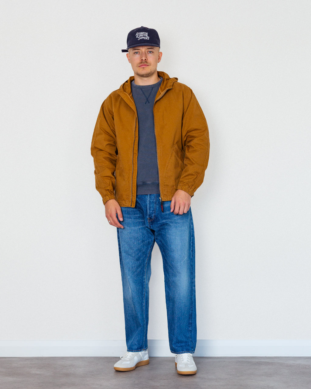 Herringbone Hooded Jacket - Umber