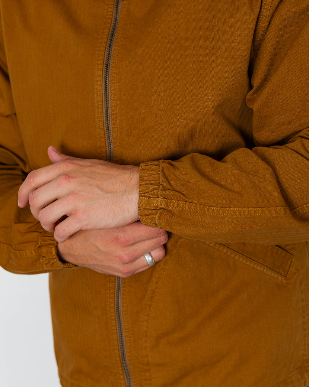 Herringbone Hooded Jacket - Umber