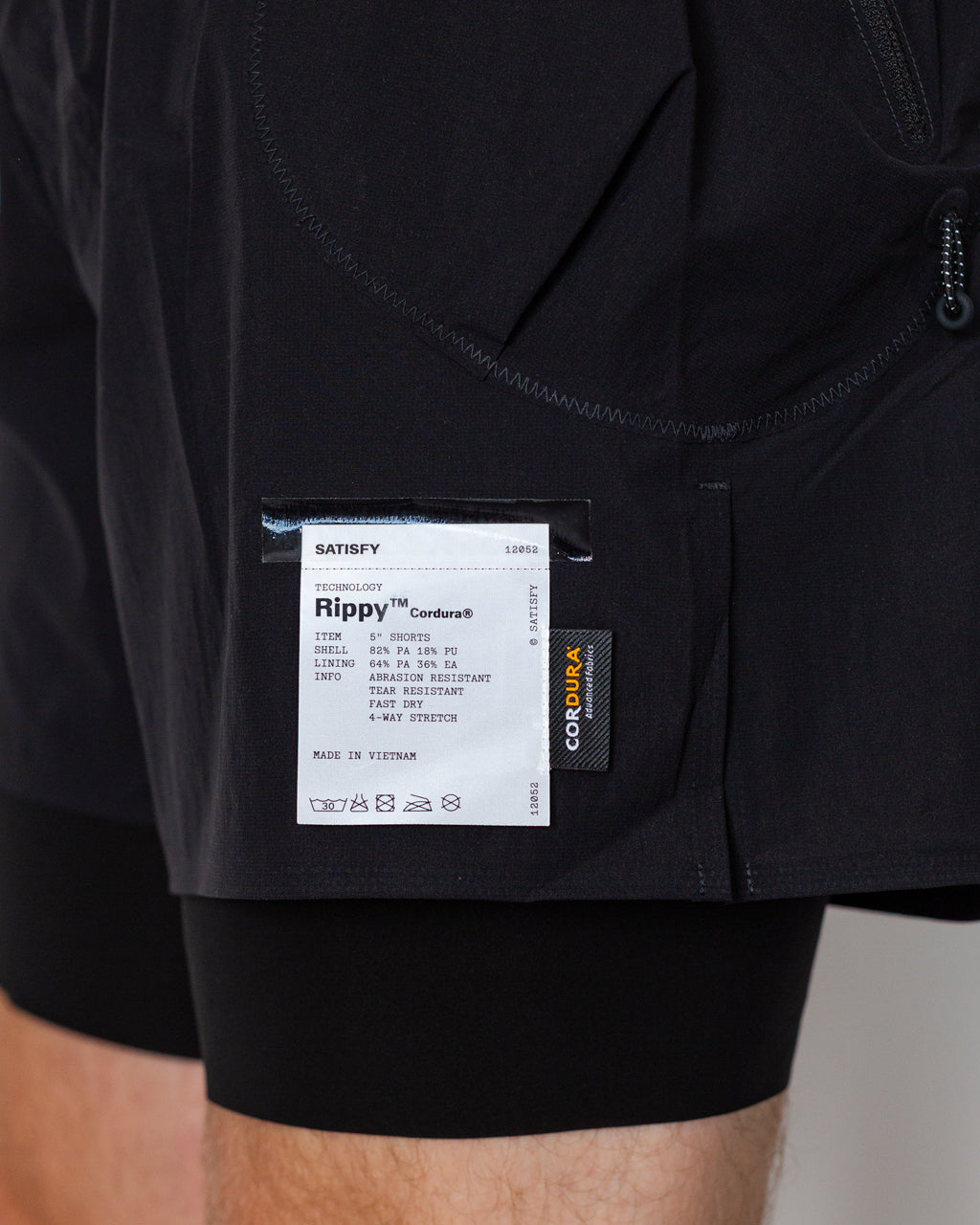 Rippy Cordura 5 Trail Short - Black