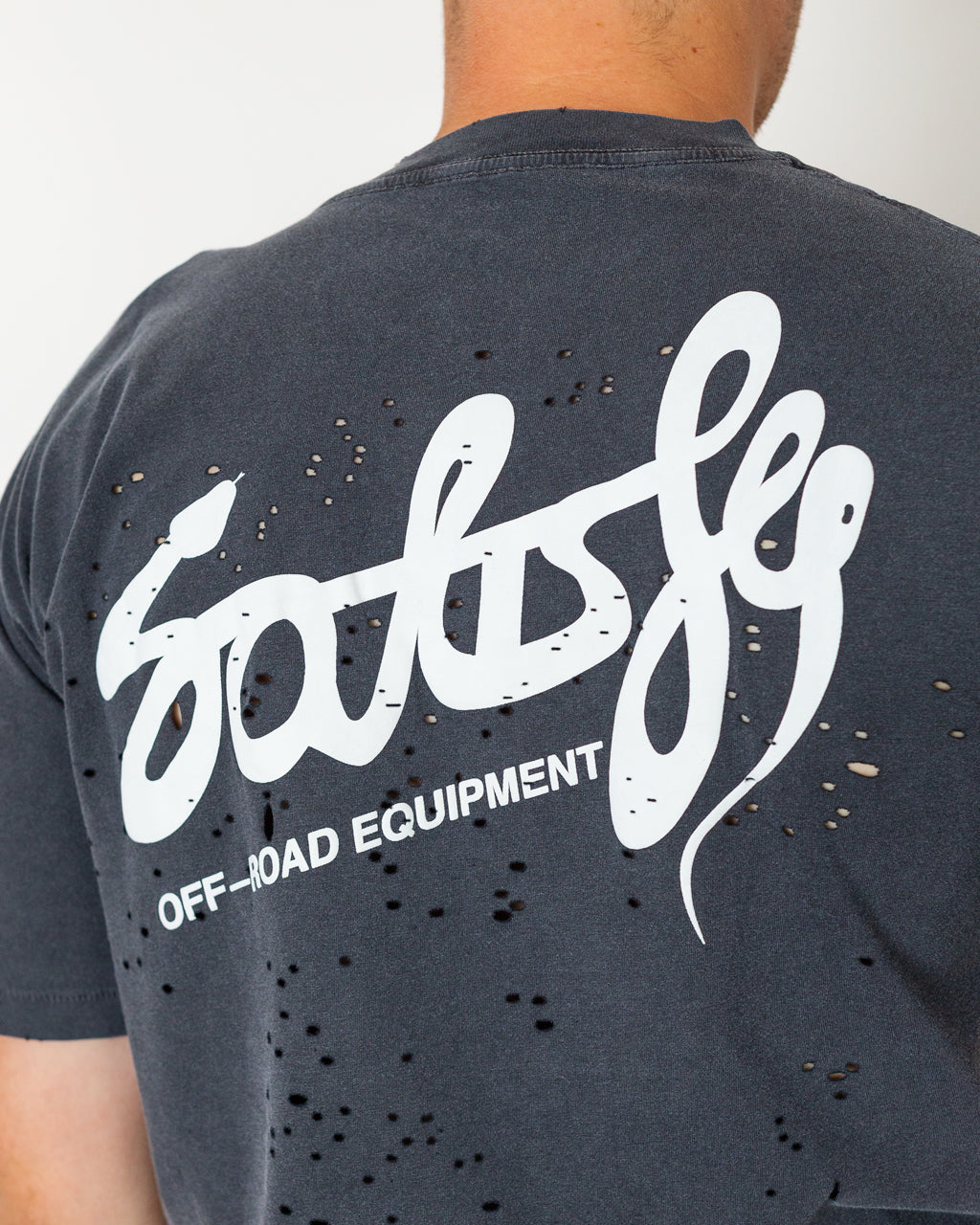 MothTech T-Shirt - Aged Black AirBrush Eagle