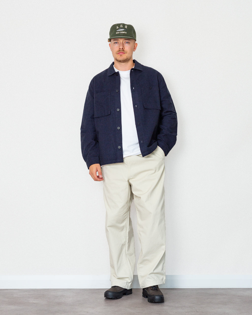 Patch Overshirt - Navy Lightweight Moleskin