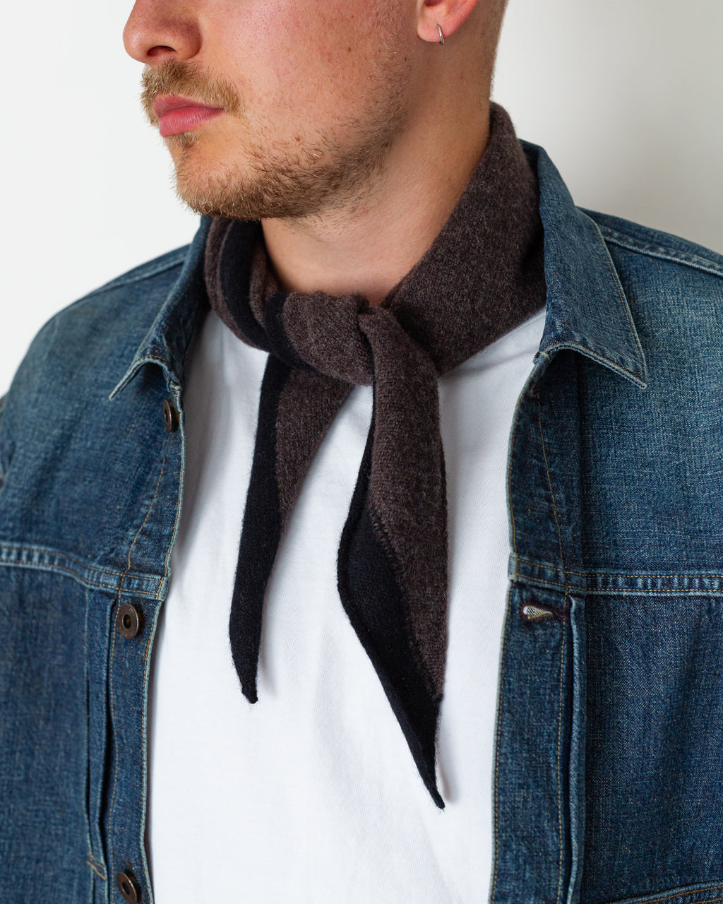 MHL TIPPED SCOUT SCARF - Chocolate/Black