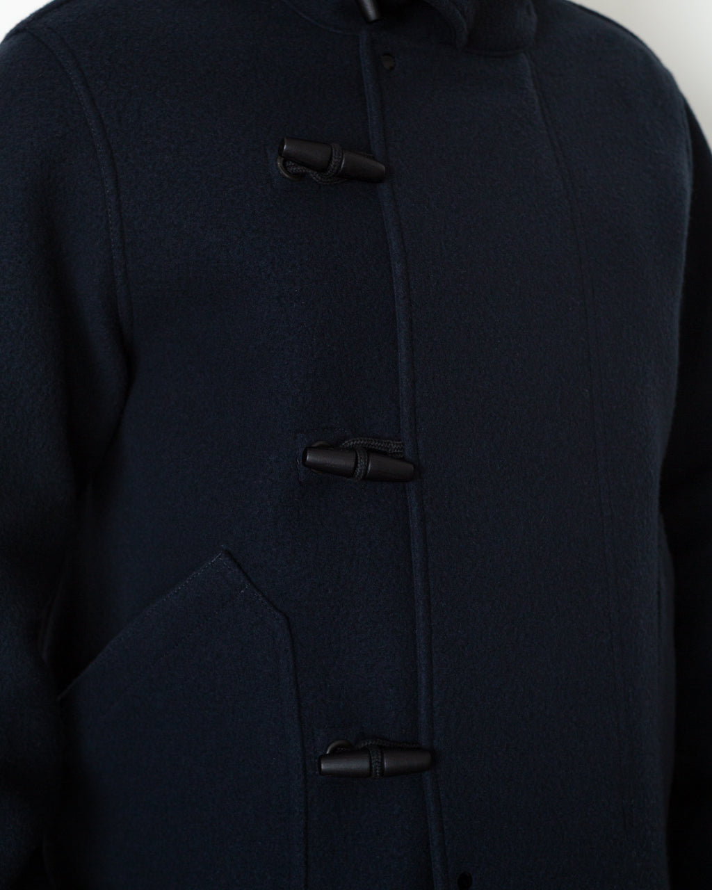Melton Wool Short Parka - Navy Blue V0020