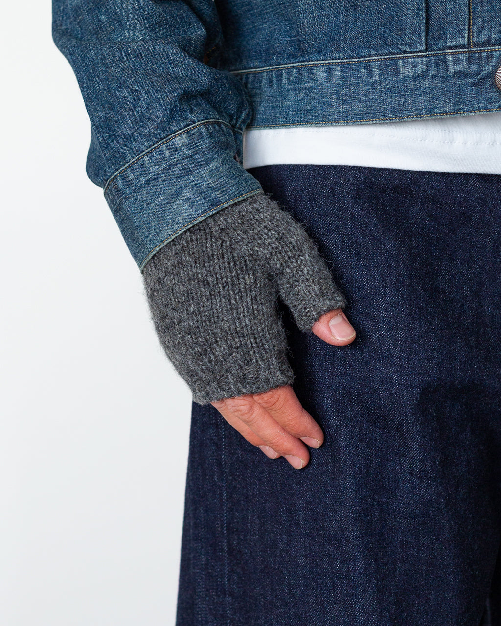 MHL CHUNKY FINGERLESS GLOVE - Grey