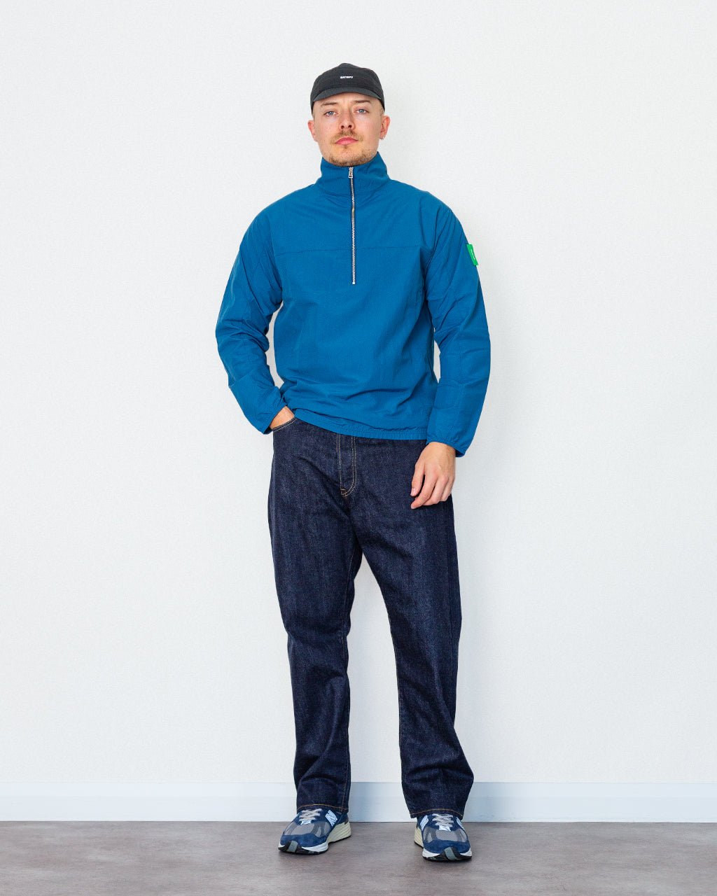 Half-Zip Nylon Windbreaker - Coral
