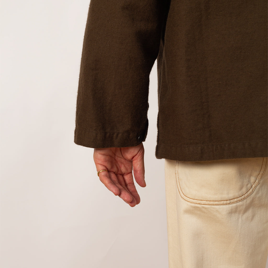 Relax Fit Simple Work Jacket - Coffee Brown