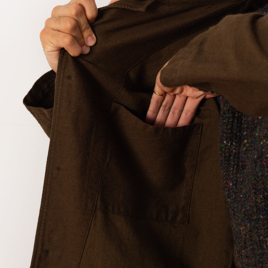 Relax Fit Simple Work Jacket - Coffee Brown