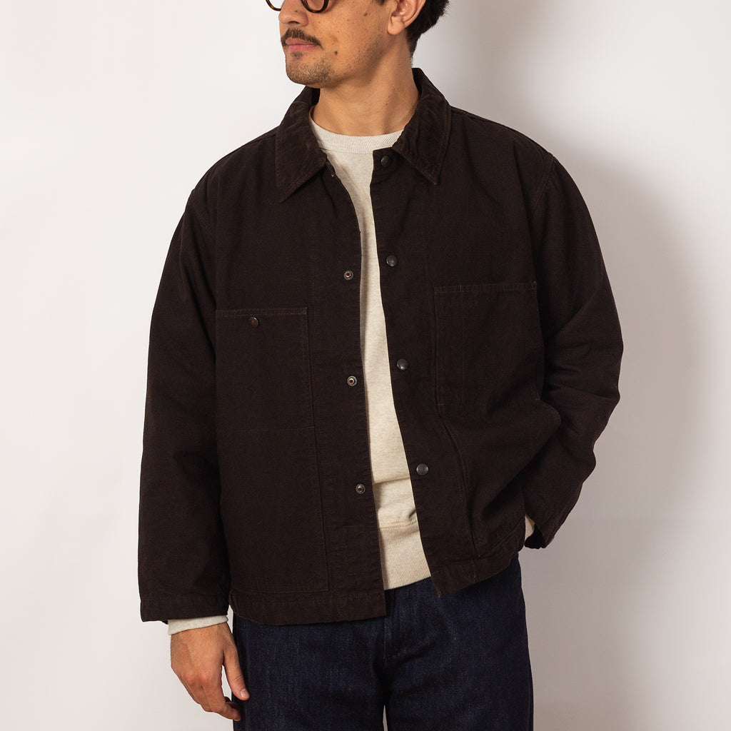 Quilted Coverall Jacket - Muddy Black | Ends and Means | Peggs & son.