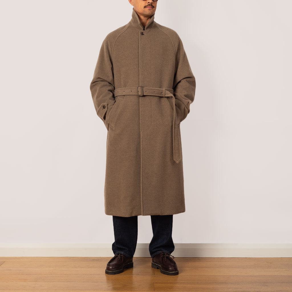 Super Fine Wool Mosser Soutien Collar Coat - Light Beige | Auralee  