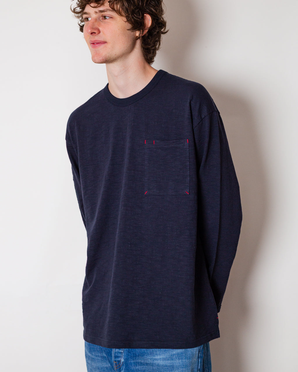 Lawrence Slub Pocket T-shirt - Navy