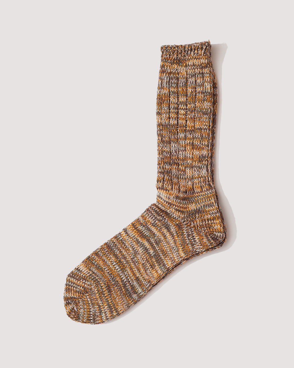 5 Colour Mix Crew Sock - Brown
