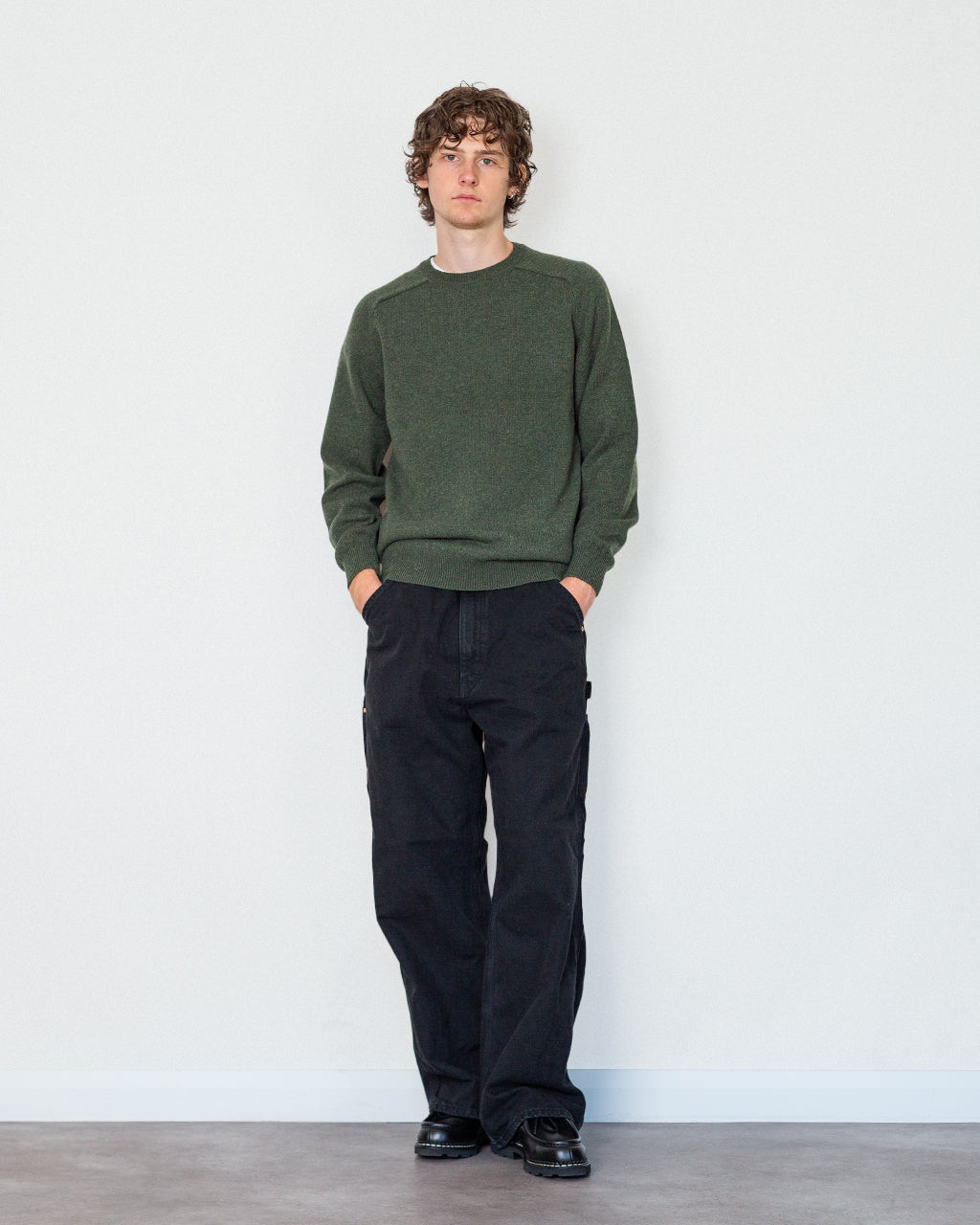 Dad Fit Oxford Painter Pants - Black