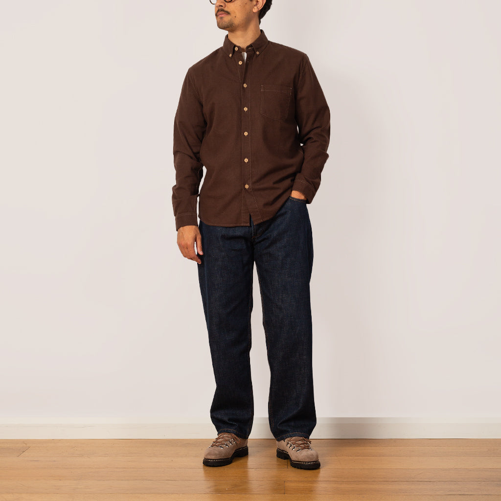 Relaxed Fit Shirt - Espresso Flannel
