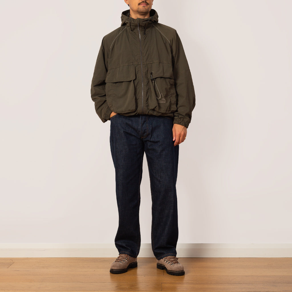 and wander Garment Dyed Hooded Jacket - Khaki