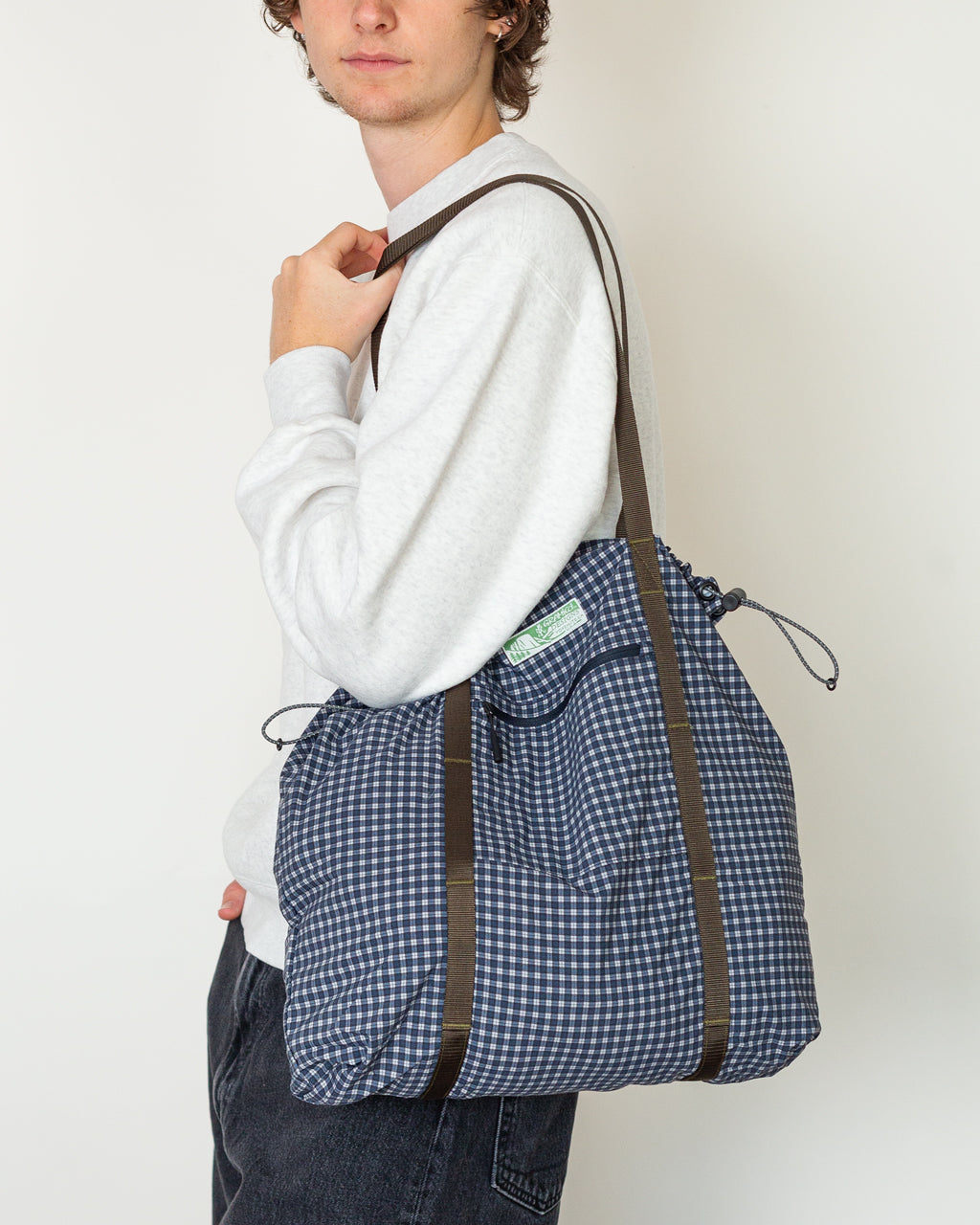 Utility Tote Bag - Navy Check