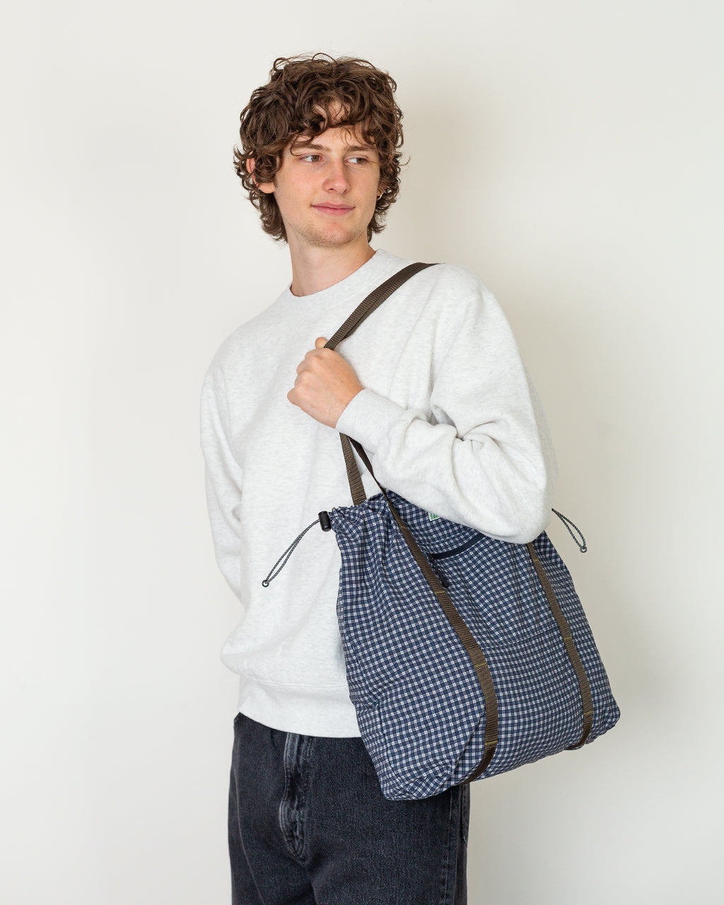 Utility Tote Bag - Navy Check