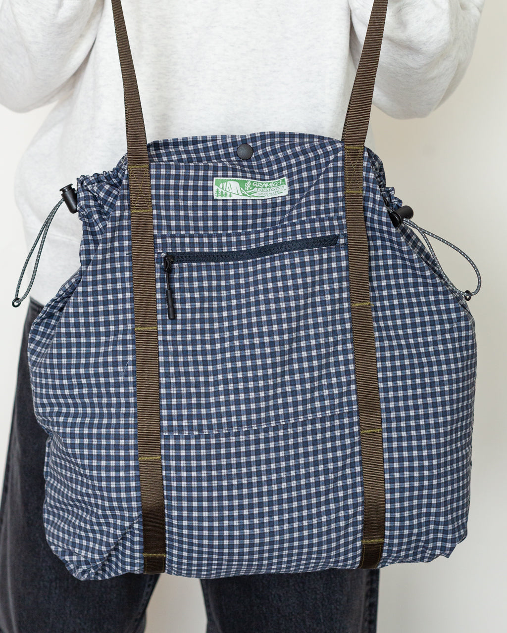 Utility Tote Bag - Navy Check