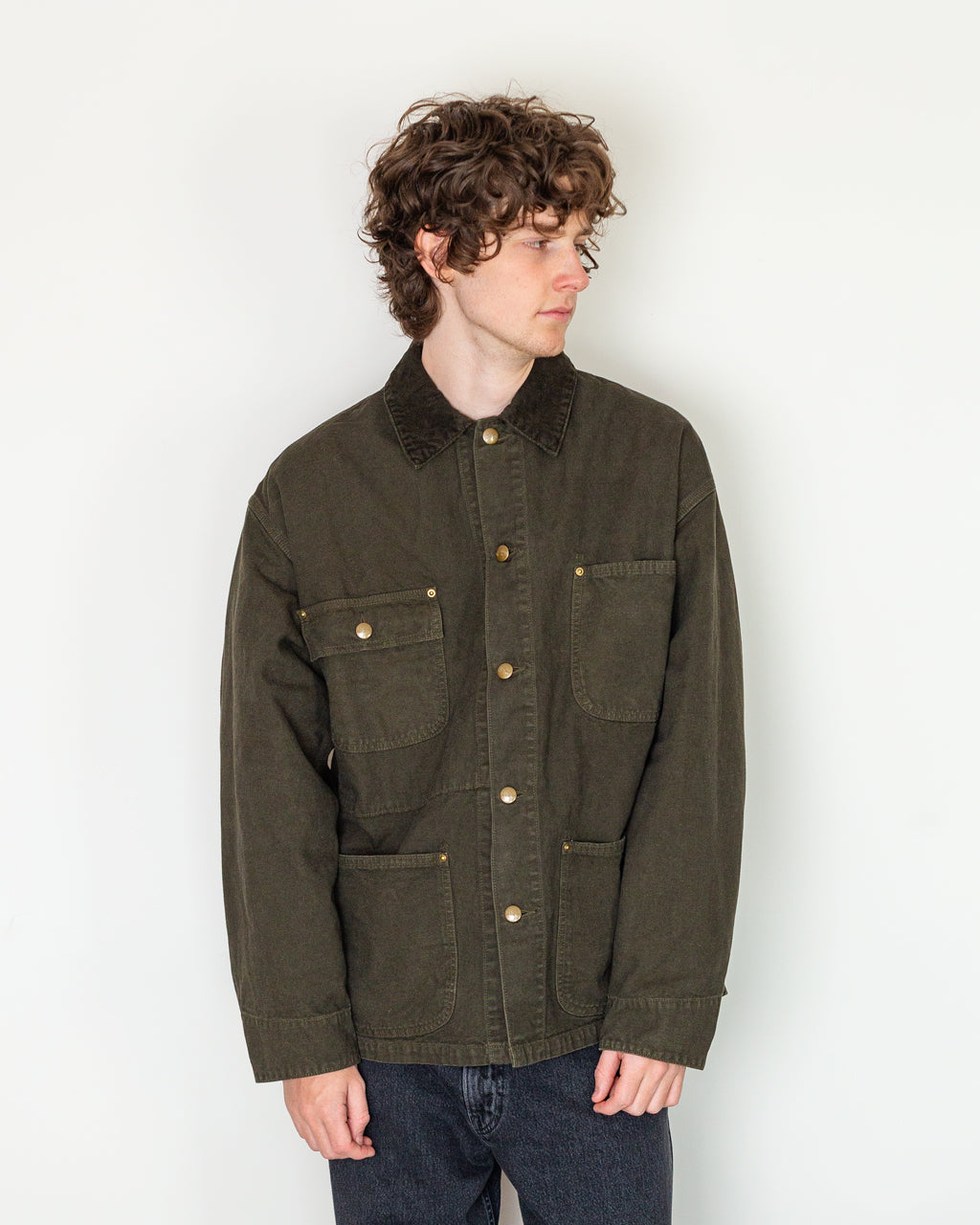 Relaxed Fit Oxford Coverall - Coffee Brown