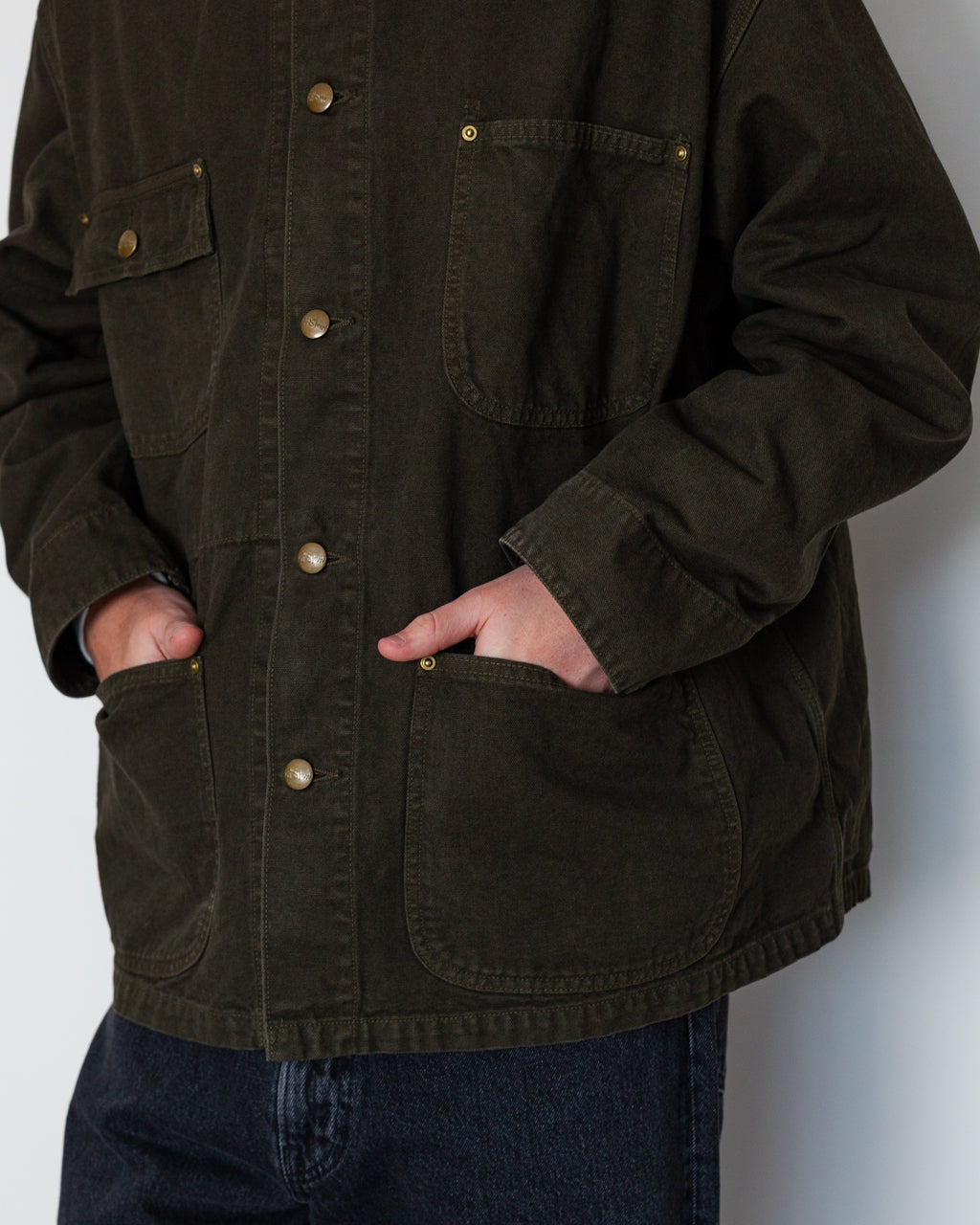Relaxed Fit Oxford Coverall - Coffee Brown