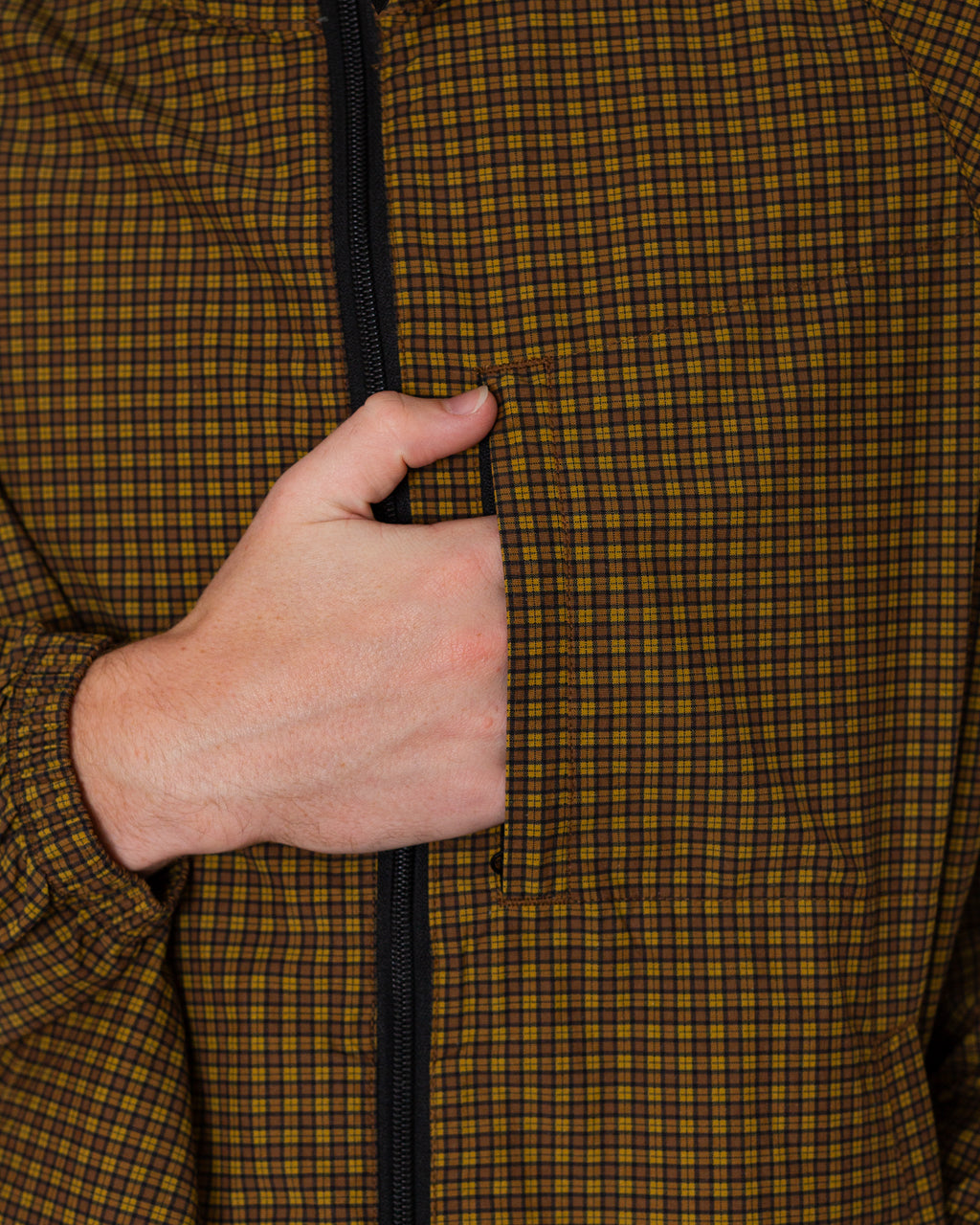 Mini Check Nylon Jacket - Brown Check