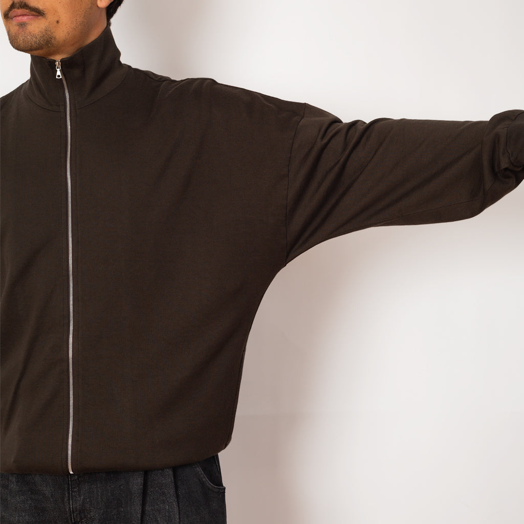 Super High Gauge Sweat Zip Blouson - Dark Brown