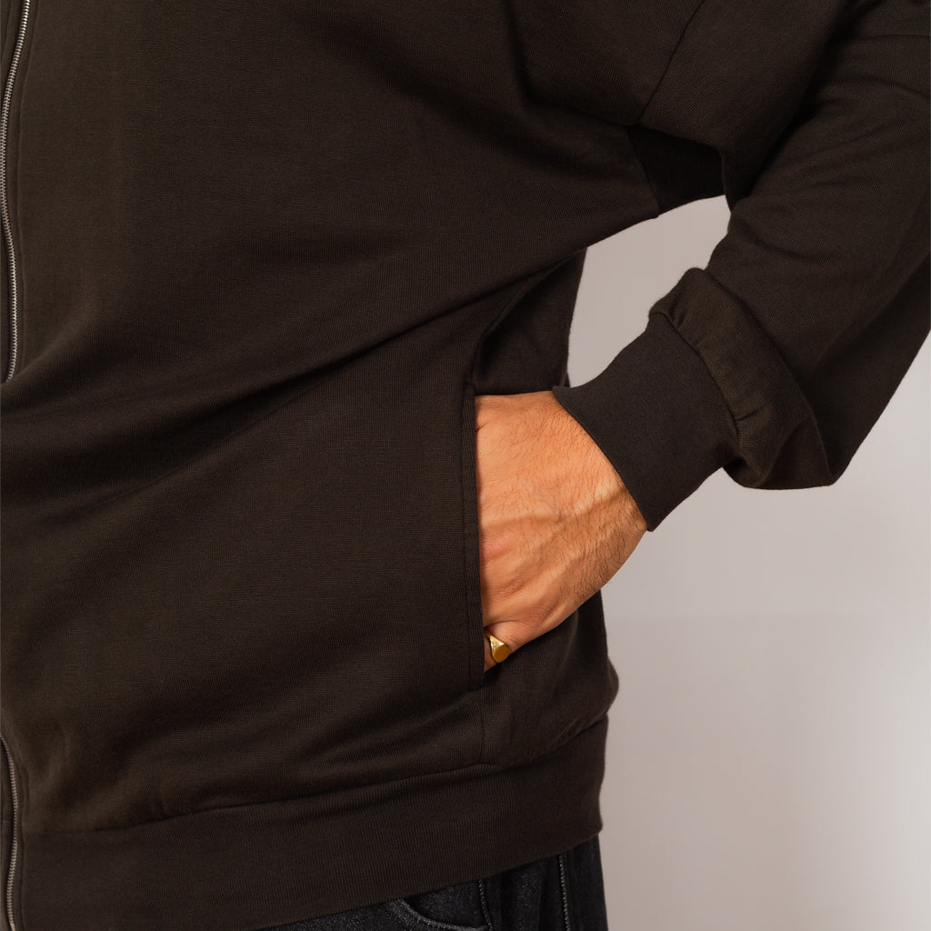 Super High Gauge Sweat Zip Blouson - Dark Brown