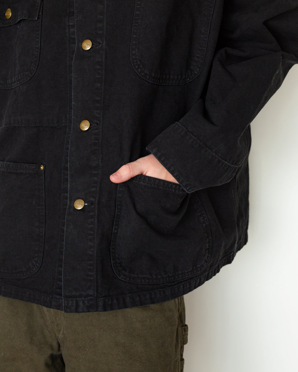Relaxed Fit Oxford Coverall - Black