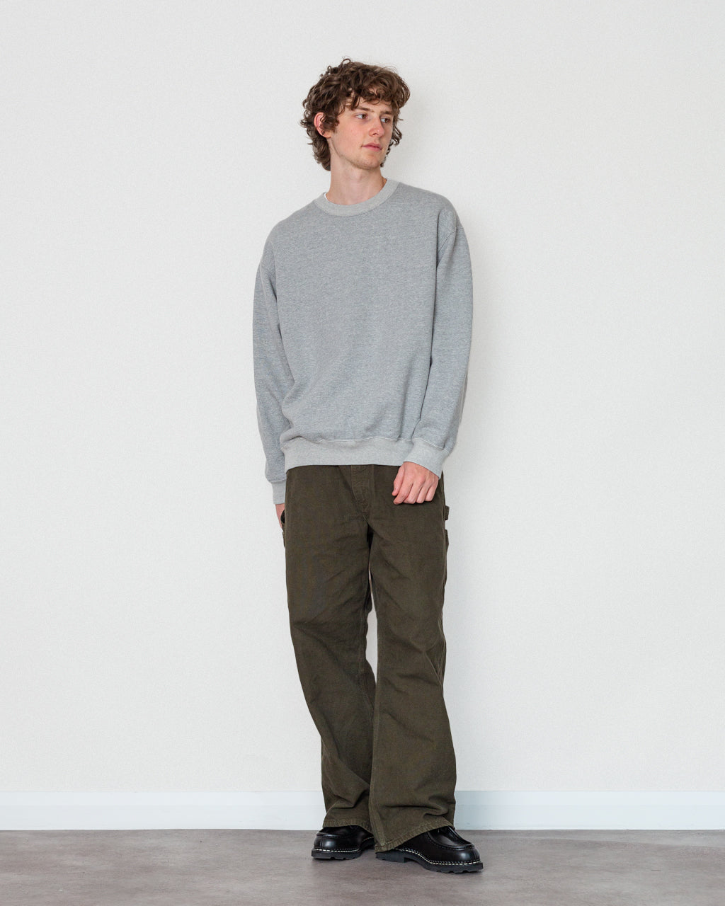 Relaxed Fit Dense-Knit Sweatshirt - Grey