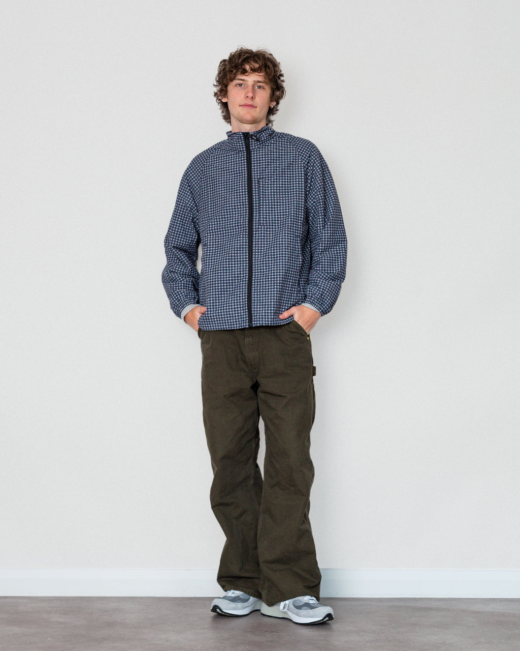 Mini Check Nylon Jacket - Navy Check