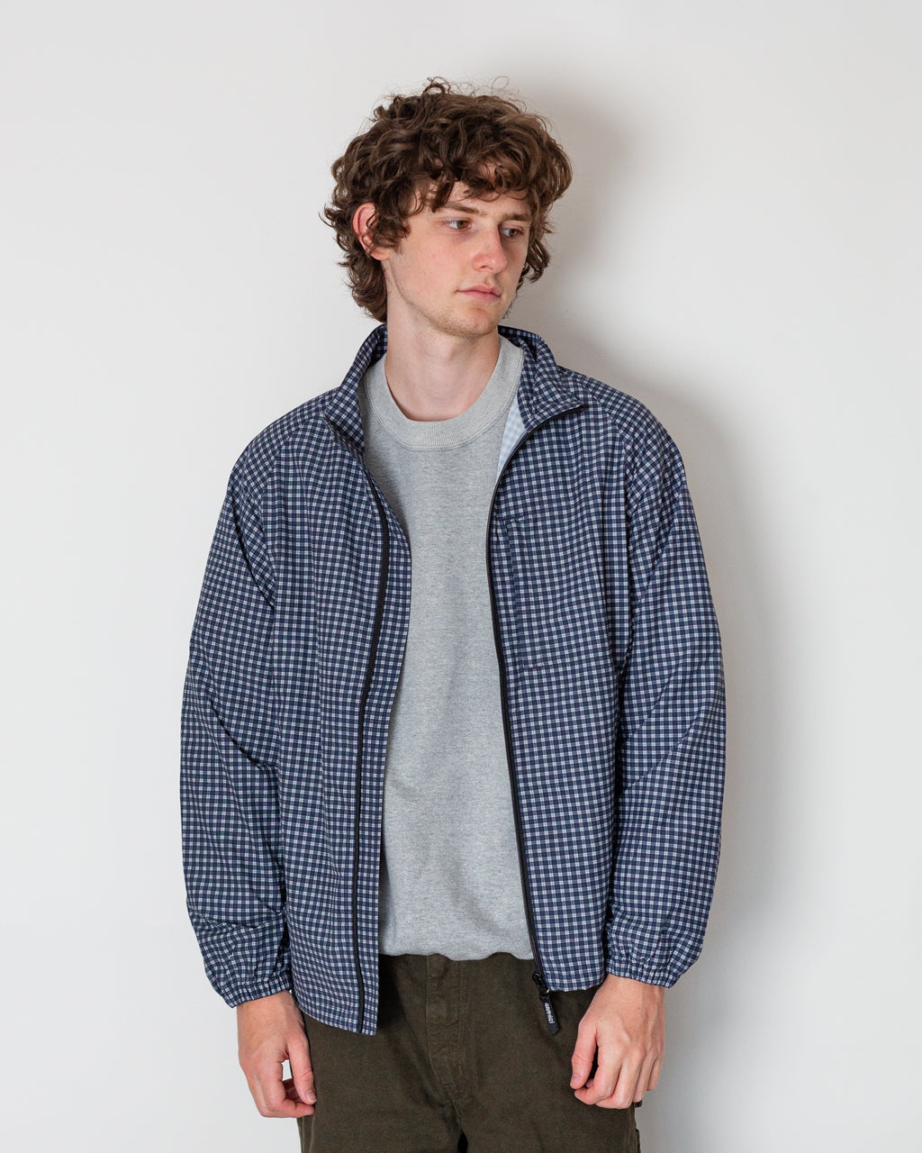 Mini Check Nylon Jacket - Navy Check