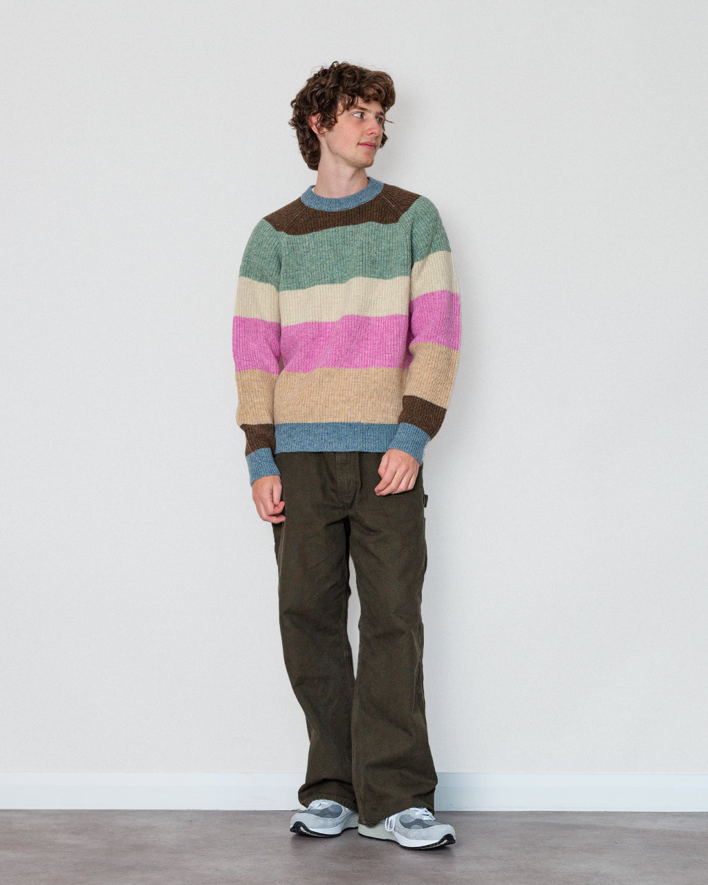 Crew Multi Stripe 5G - Sax