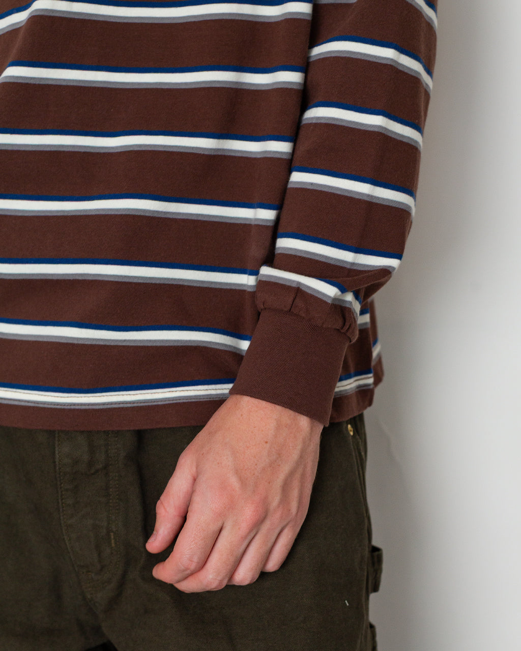 Pocket T-Shirt Interlock Stripe - Brown