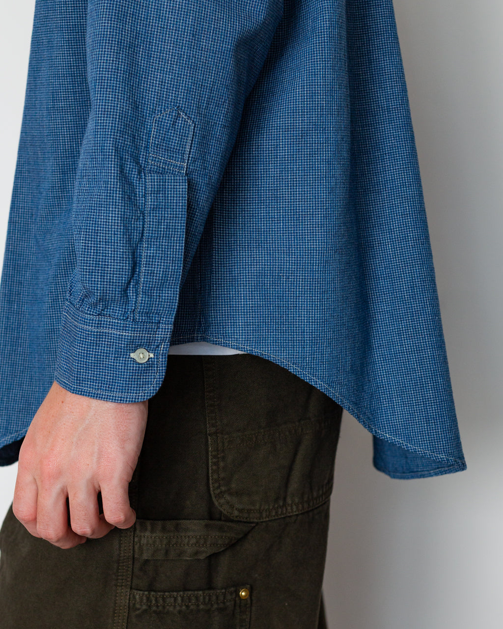 Small Check Standard B.D. Shirt - Indigo Chambray