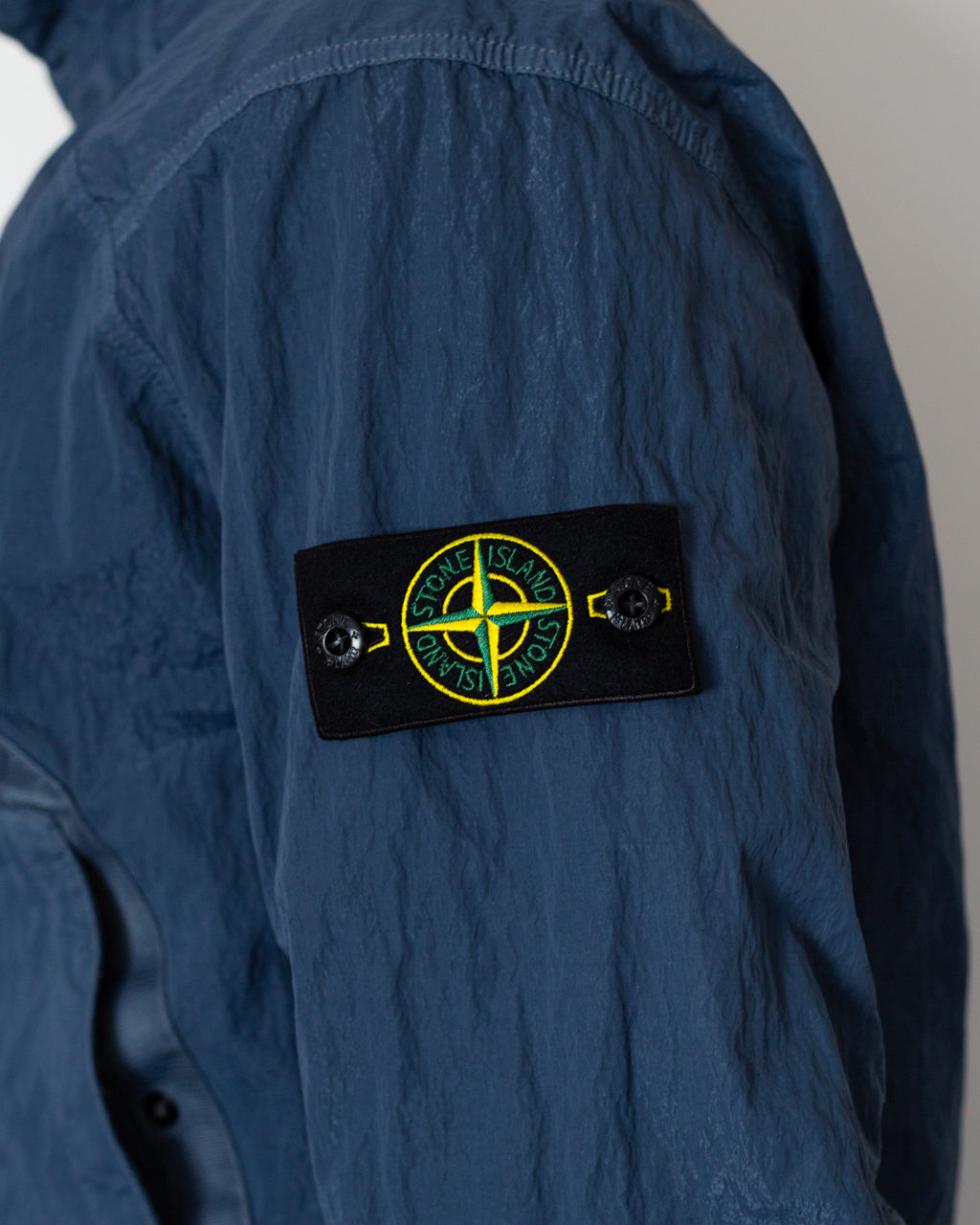 Warp Rib Nylon-TC Hi Collar Jacket - Slate Blue V002E