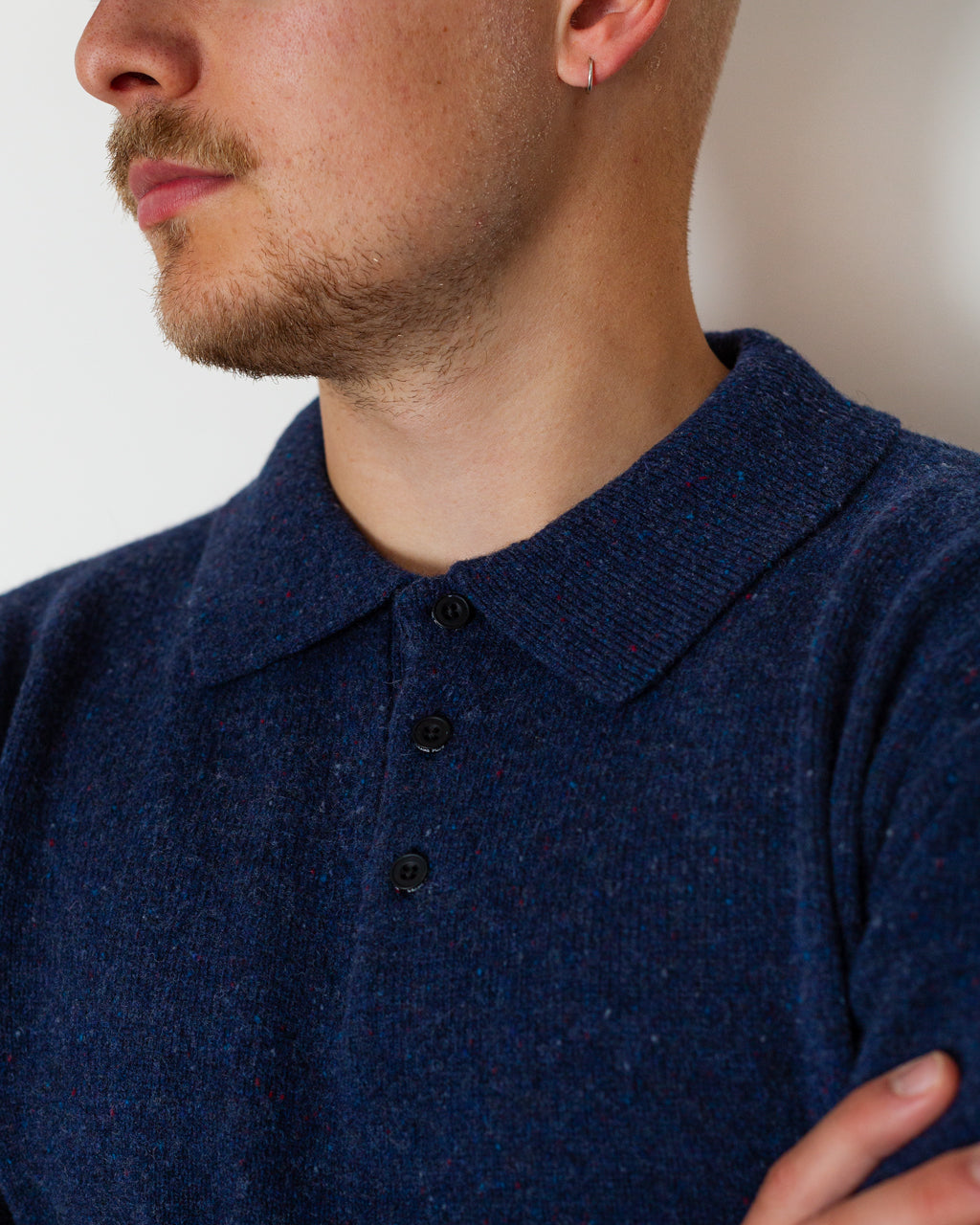 Knit Polo Nep 9G - Navy