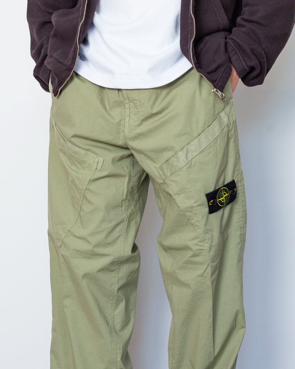 Garment Dyed Tela Parachute Trouser - Laurel Green V005N