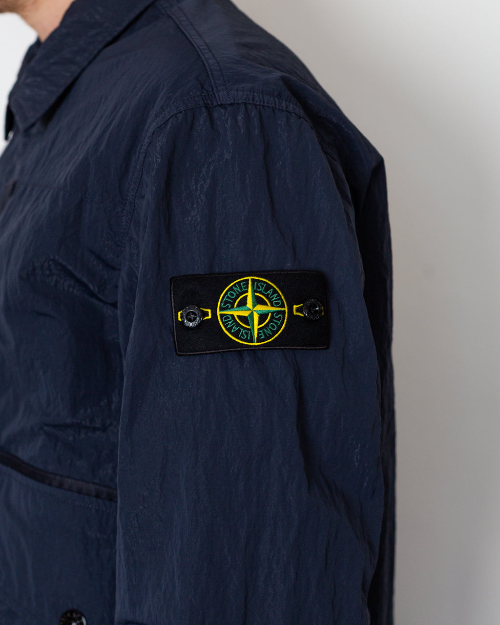 Warp Rib Nylon-TC Collared Jacket - Blue Navy V002A