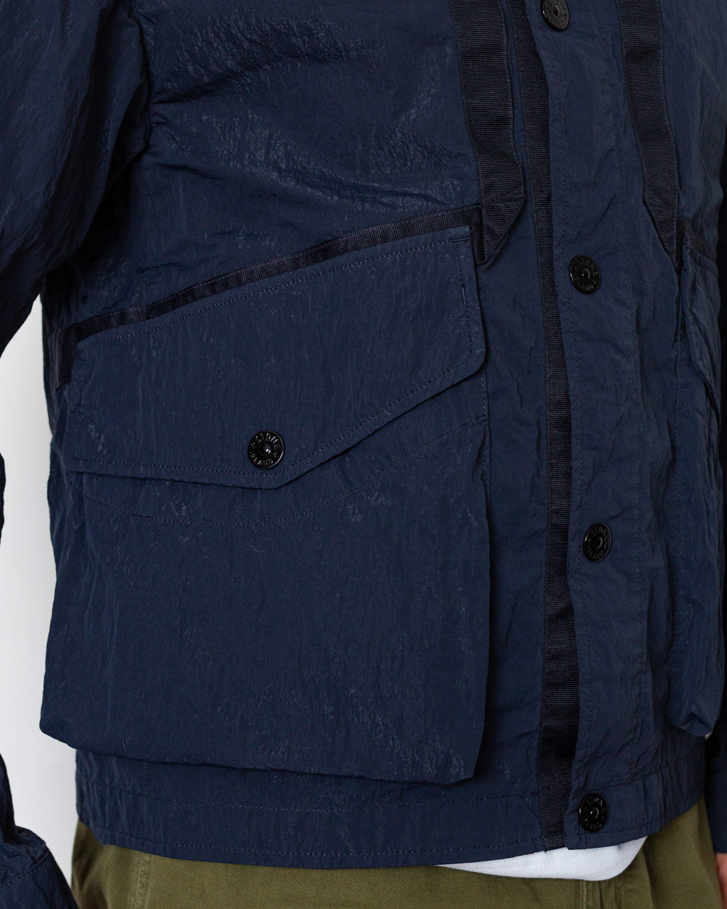 Warp Rib Nylon-TC Collared Jacket - Blue Navy V002A