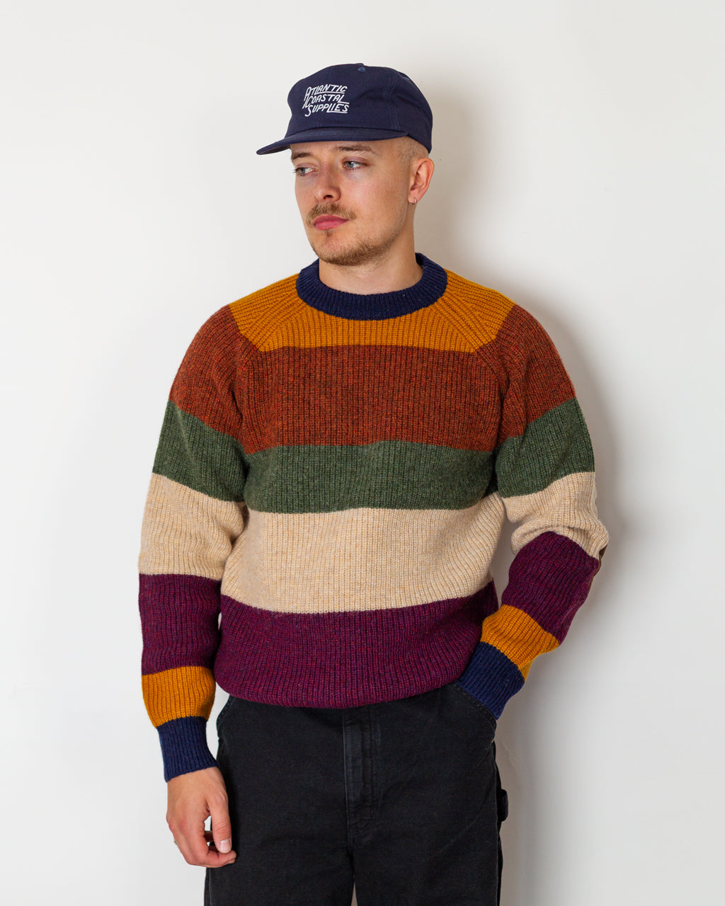 Crew Multi Stripe 5G - Navy