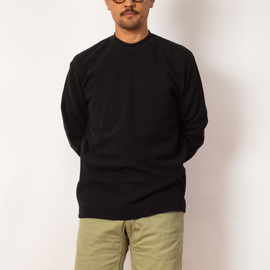 Thermal Waffle LS Tee - Black