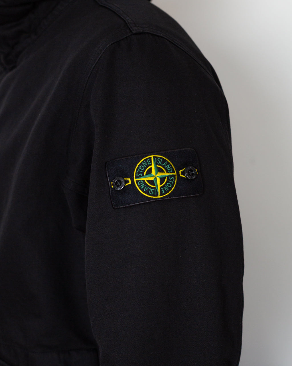Cotton Linen Drill Short Parka - Black V0029
