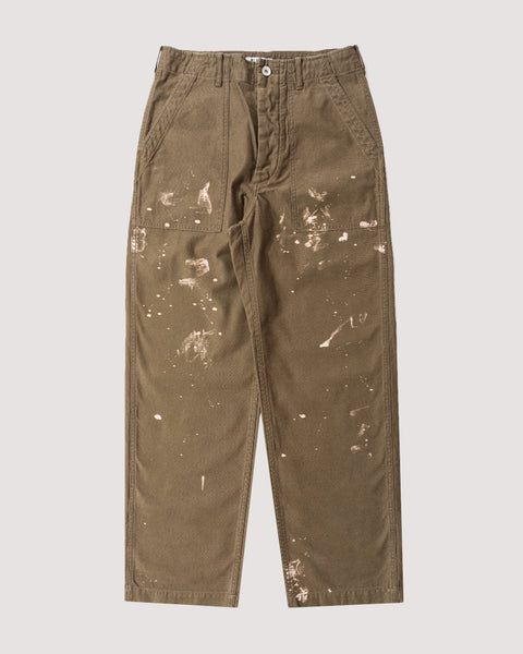 Washed Baggy Satin Bleached Baker Pant - Khaki Brown | Auralee